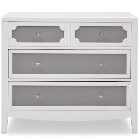 Dresser with 4 Drawers and Raised Moldings